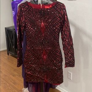Black and Red Sequin dress